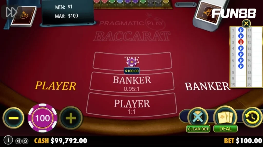 เปรียบเทียบอัตราจ่ายของ Player, Banker และ Tie แบบละเอียด