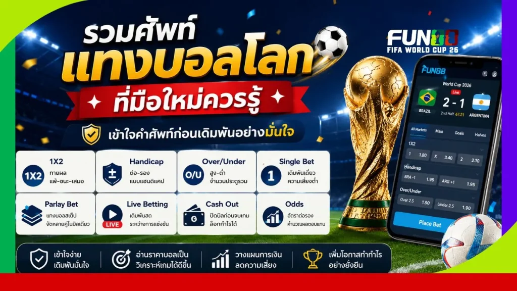 รวมศัพท์แทงบอลโลกที่มือใหม่ควรรู้ เข้าใจคำศัพท์ก่อนเดิมพันอย่างมั่นใจ